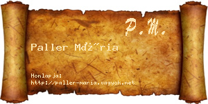 Paller Mária névjegykártya
