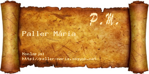 Paller Mária névjegykártya